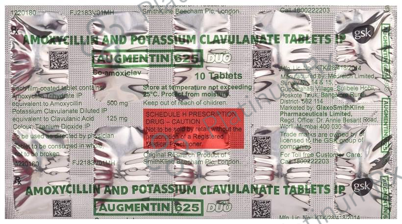 Augmentin Duo 625mg Tablet 10s