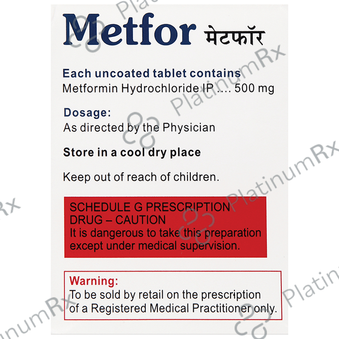 Metfor 500 Tablet 20s