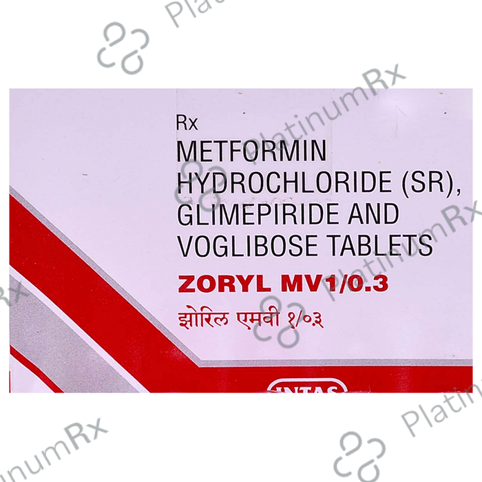 Zoryl MV 1/500/0.3mg Tablet SR 10s