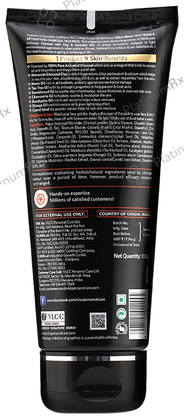 VLCC Wellscience Ultimo Blends Whitening & Detoxifying Face Pack (100ml Each) Charcoal