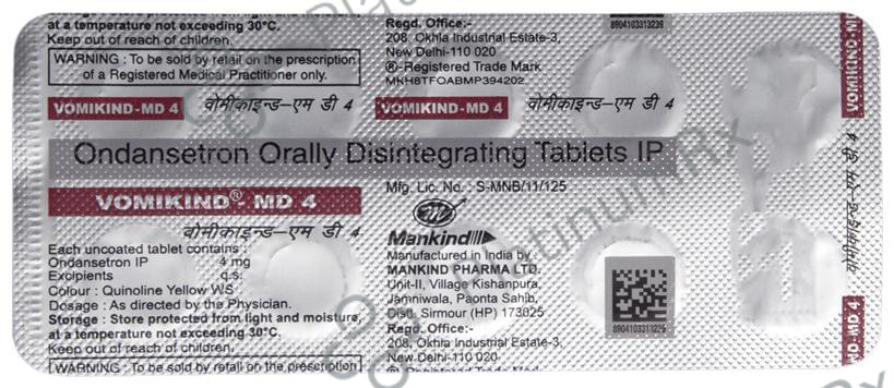Vomikind MD 4mg Tablet DT 10s