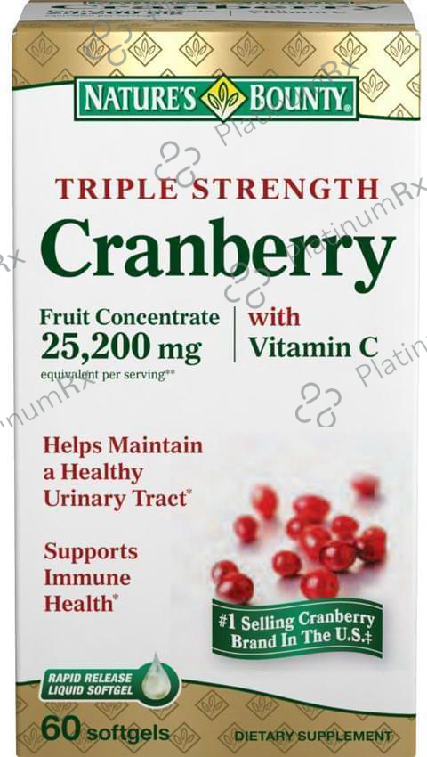 Nature's Bounty Triple Strength Cranberry With Vitamin C Softgels