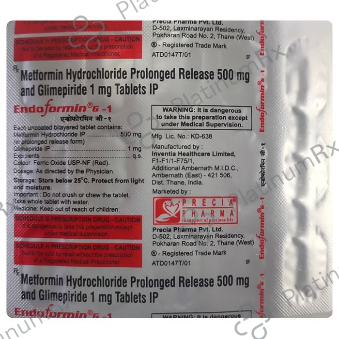 Endoformin G 1mg/500mg Tablet PR 10 Tablet PR