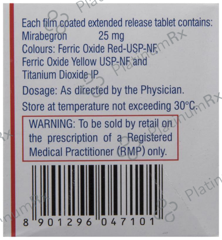 Mirago 25mg Tablet ER 10s