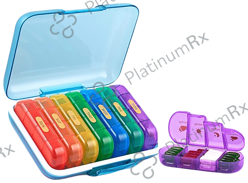 Frizty Weekly Pill Organizer Four Times a Day Multicolor