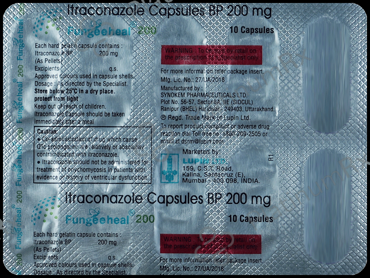 Fungeeheal 200mg Capsule 10s