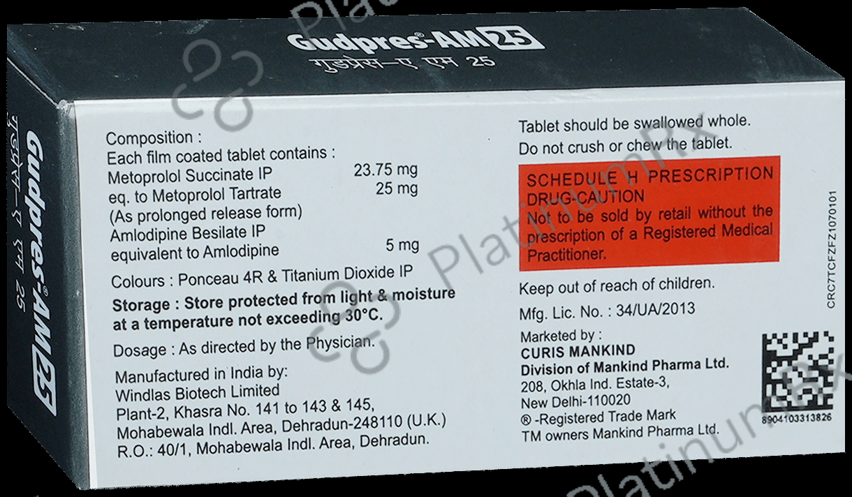 Gudpres AM 5/25mg Tablet PR 10s
