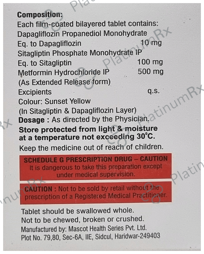 S24 DM 10/500/100mg Tablet 10s