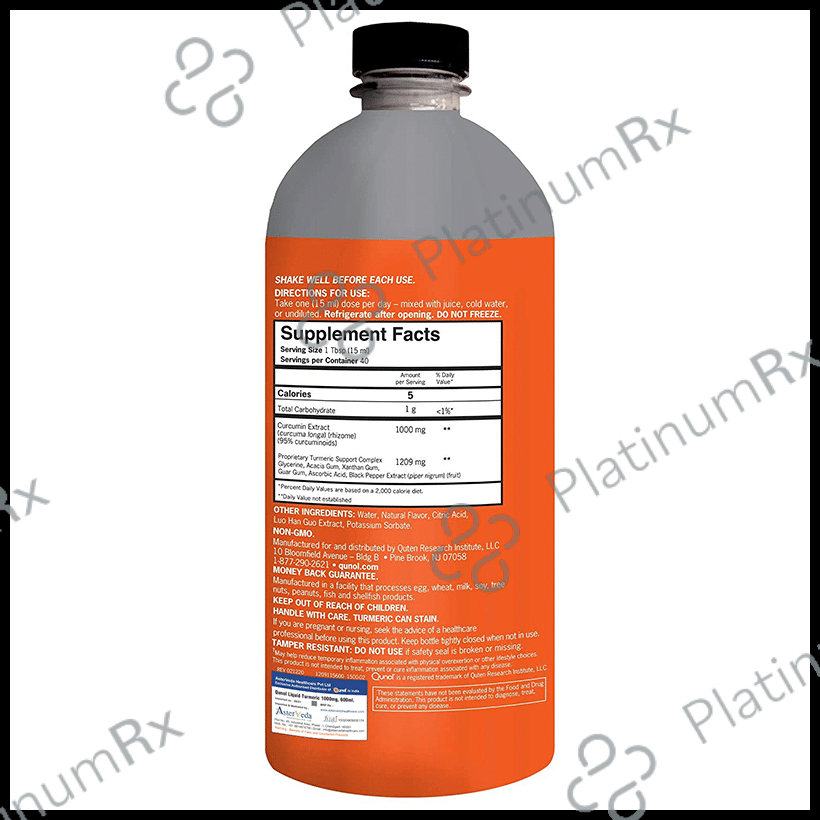 Qunol Liquid Turmeric Extra Strength 1000mg Tropical Orange