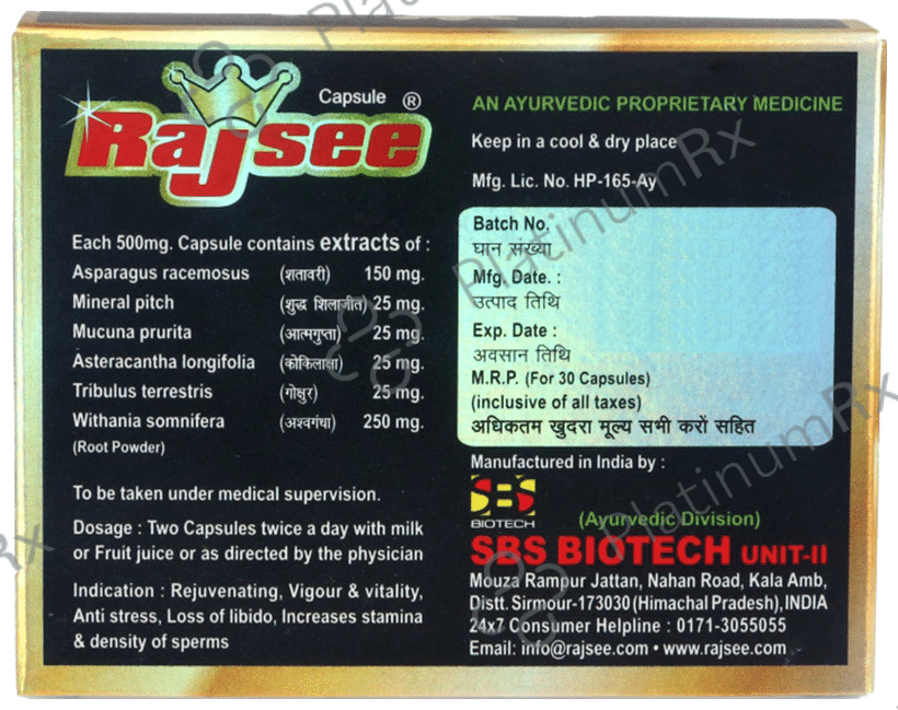 Rajsee Ayurvedic Capsules for Men