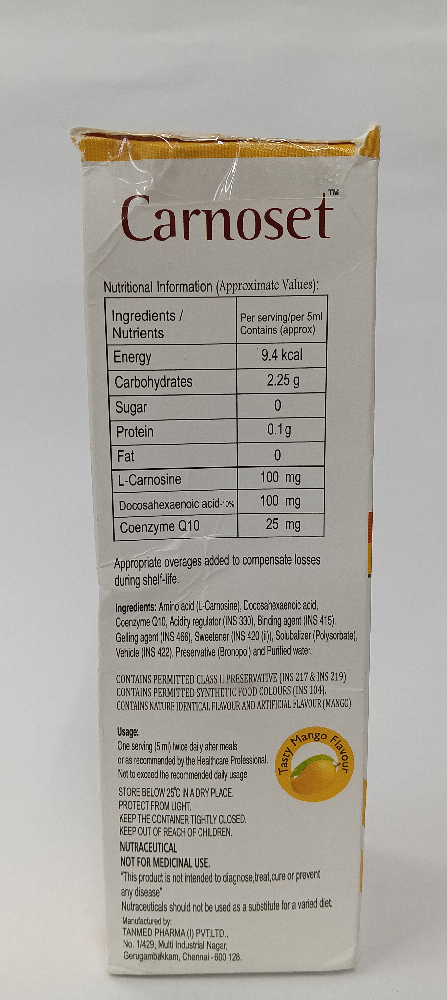 Carnoset 20/100/100mg Suspension 200ml
