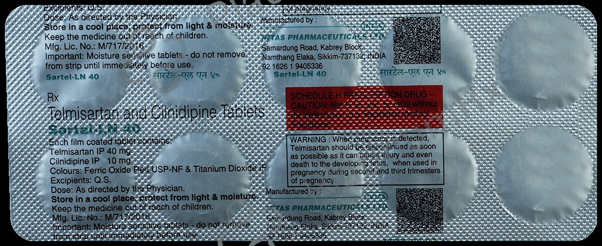 Sartel LN 40/10mg Tablet 10s