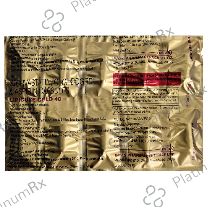 Lipicure Gold 40/75/75mg Capsule 10s