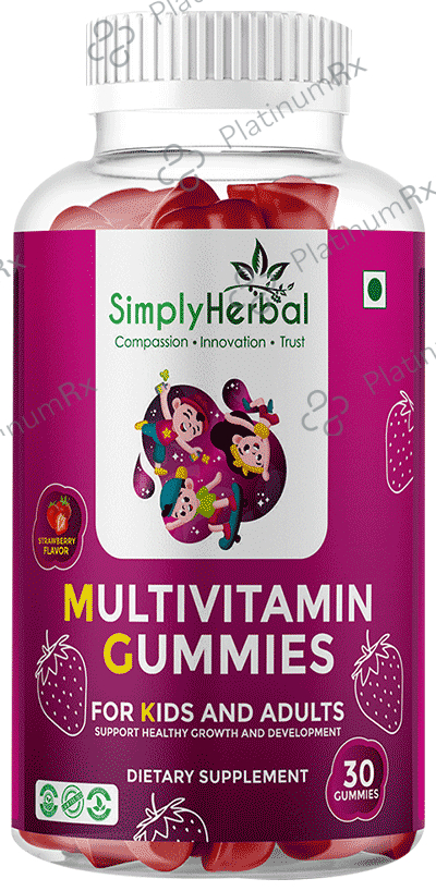 Simply Herbal Multivitamin Gummies Strawberry