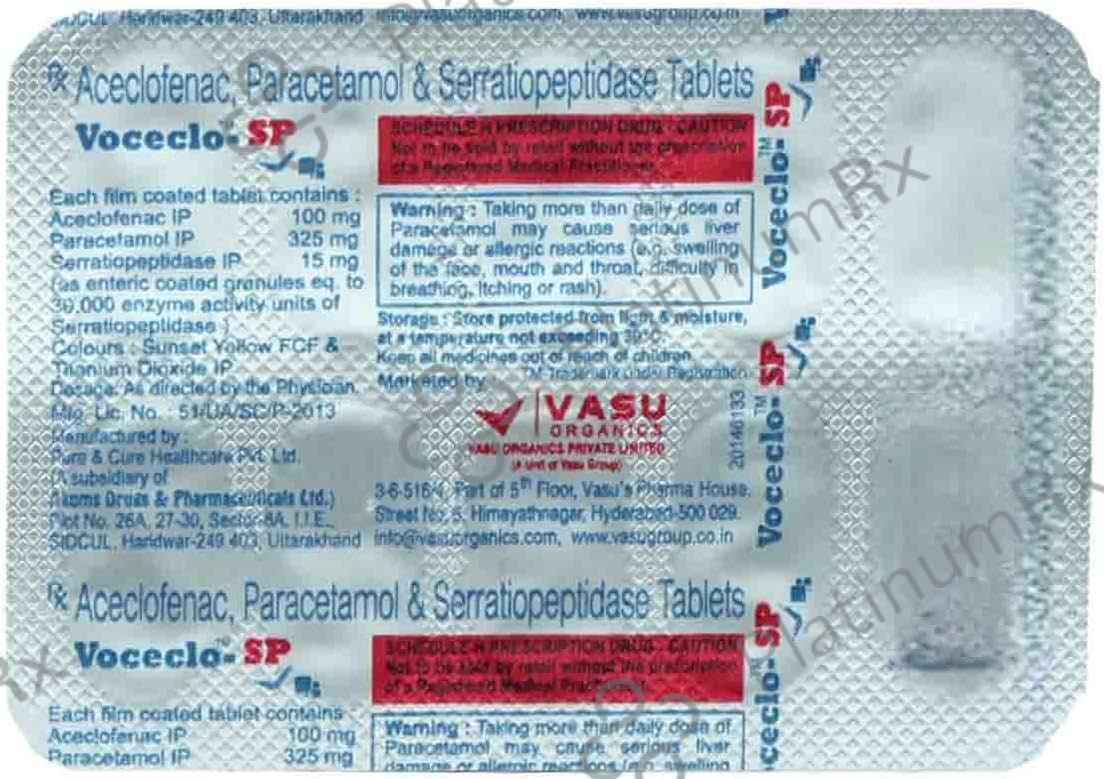 Voceclo SP 100/325/15mg Tablet 10s