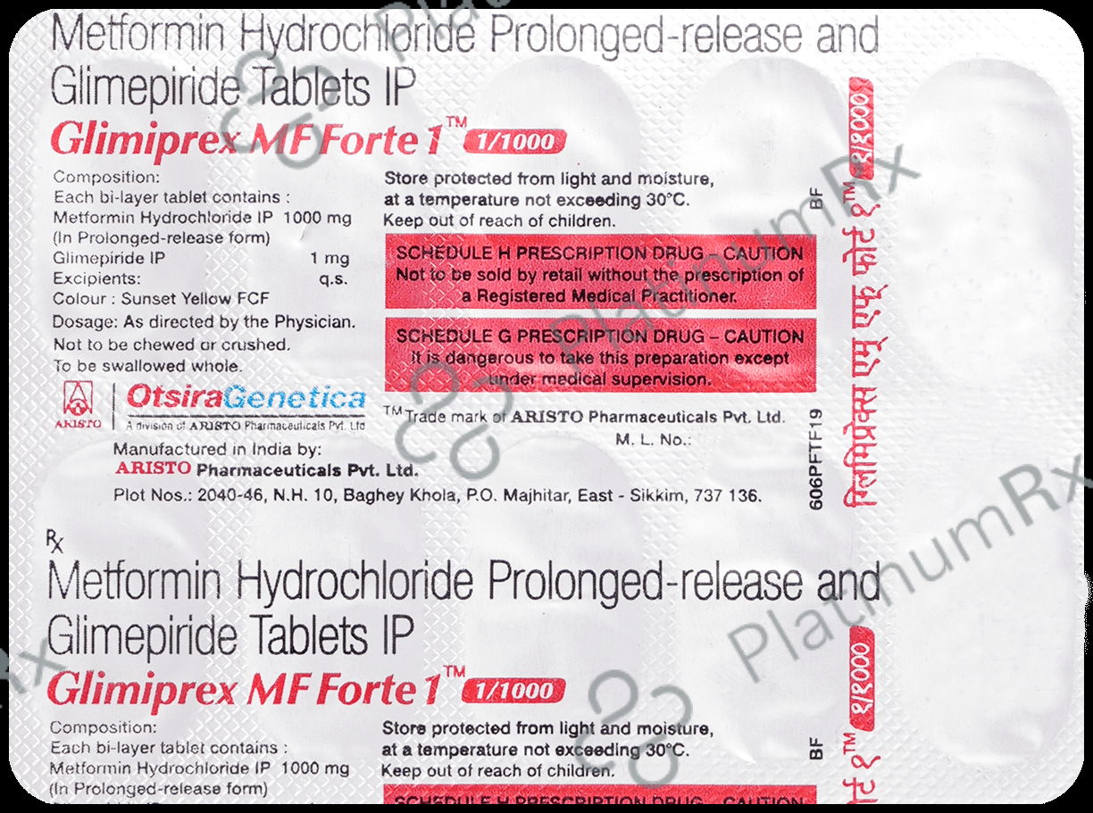 Glimiprex MF Forte 1/1000mg PR Tablet 10s