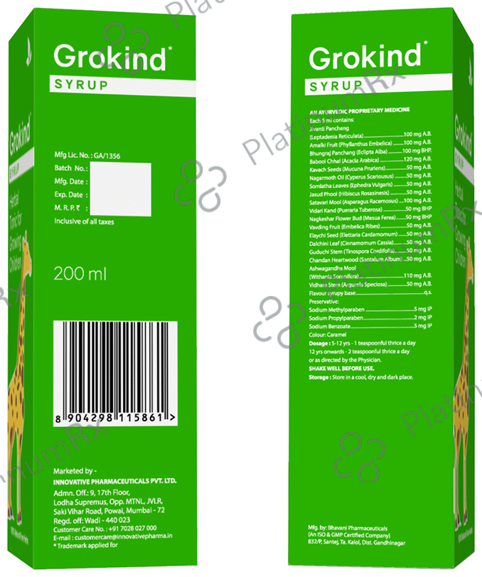 Grokind Syrup (200ml Each) 1 Bottle