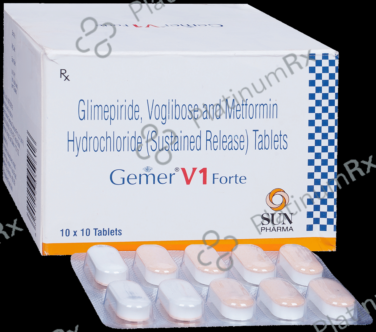 Gemer V Forte 1mg/1000mg/0.2mg Tablet
