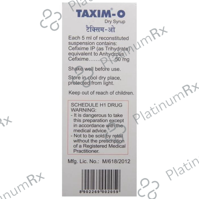 Taxim-O Dry Syrup Delicious Pineapple 50 Oral Suspension