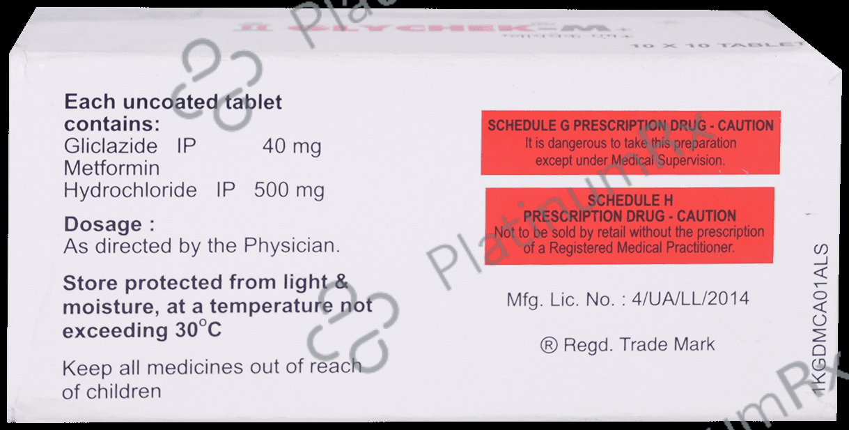 Glychek M Plus 40/500mg Tablet 10s