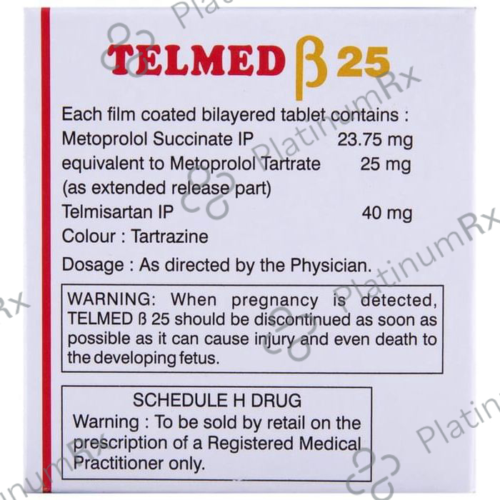 Telmed Beta 25 ER 23.75/40mg Tablet 10s