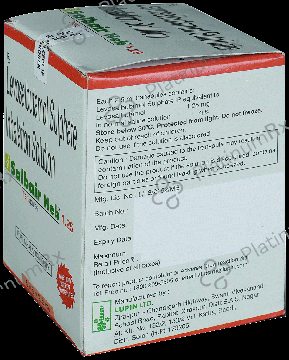 Salbair Neb 1.25mg Transpules 5 Transpules