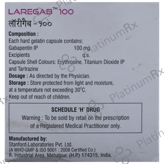 Laregab 100mg Capsule 10s