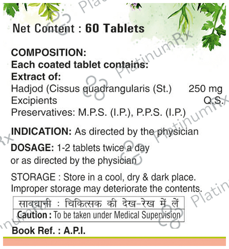 Indish 100% Natural Hadjod Tablet