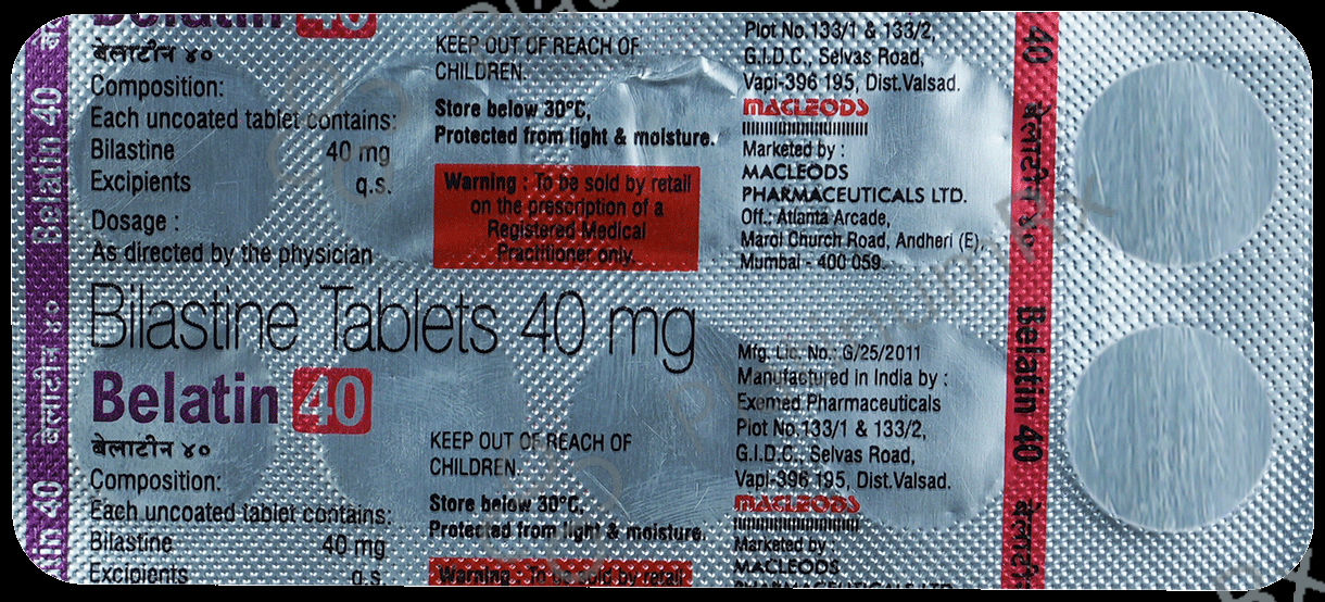 Belatin 40mg Tablet 10s