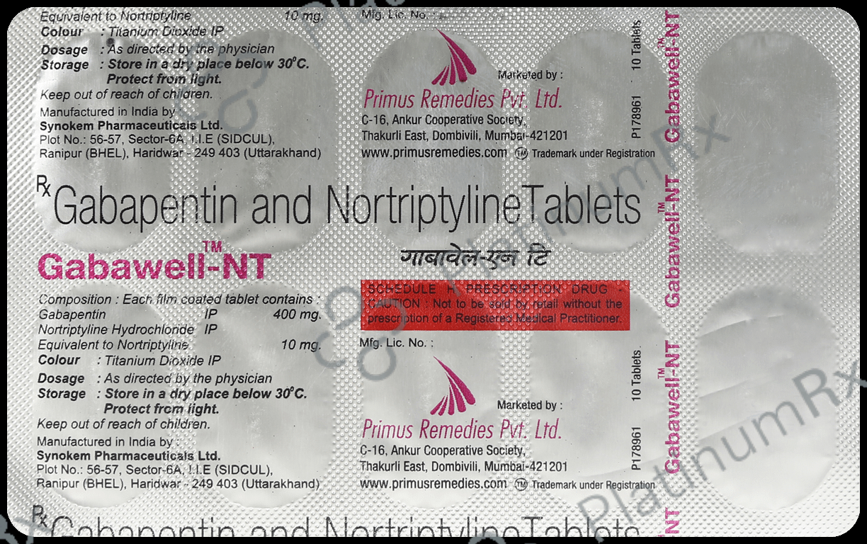 Gabawell NT 400/10mg Tablet 10s