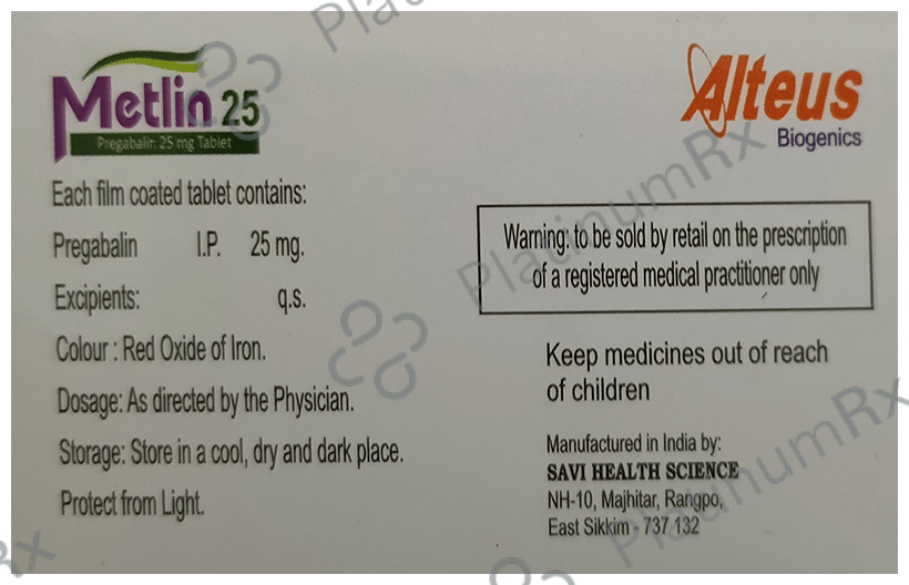 Metlin 25 Tablet 15 Tablet