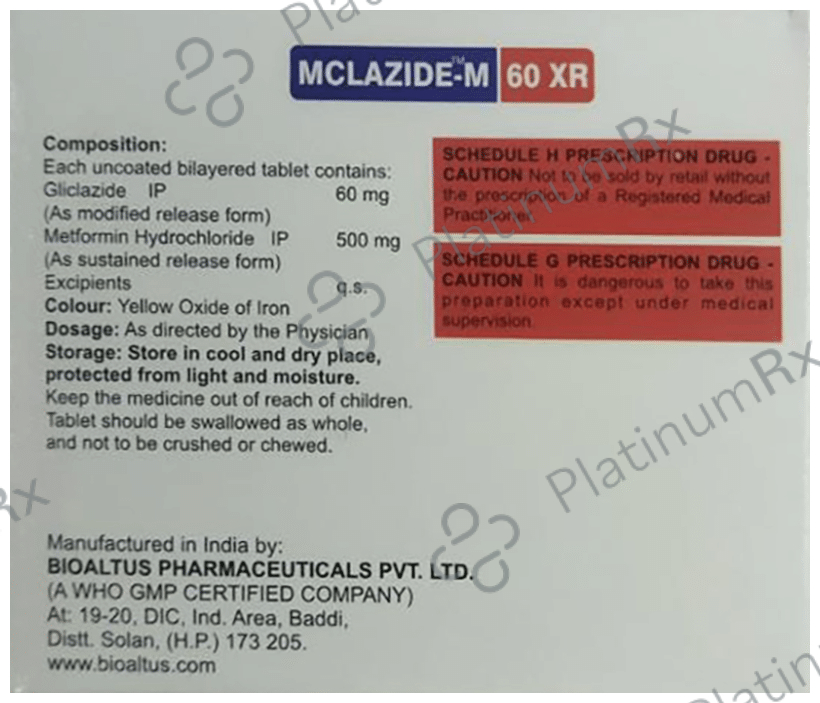 Mclazide-M 60 XR Tablet 15 Tablet SR