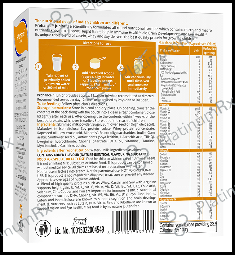 Prohance Junior Flavour Refill Vanilla 200gm