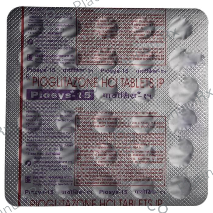 Piosys 15mg Tablet 30s