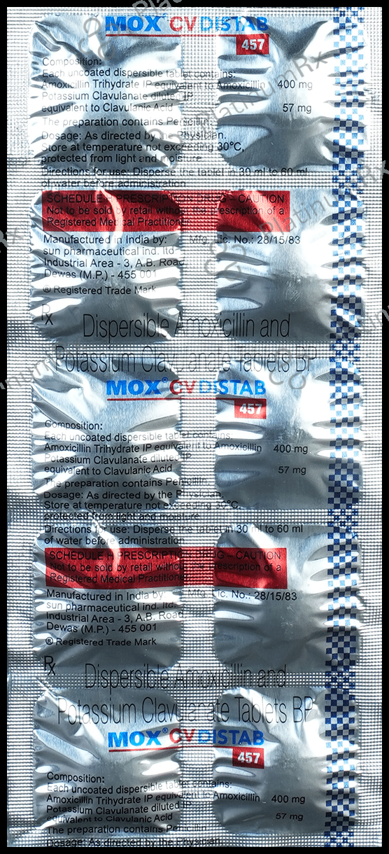 Mox CV 400mg/57mg Tablet DT
