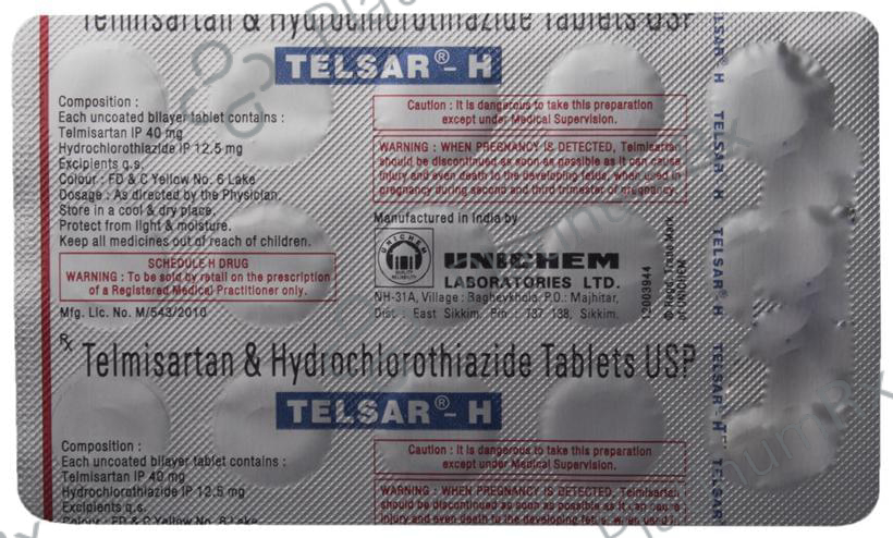 Telsar H 40/12.5mg Tablet 15s