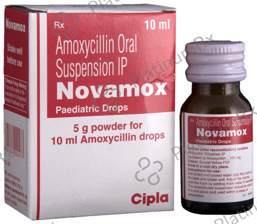 Novamox 100mg Paediatric Drops 10ml