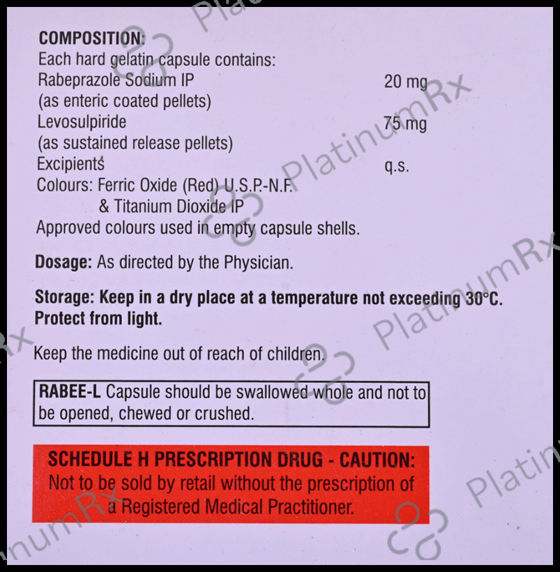 Rabee-L 75mg/20mg Capsule SR 10 Capsule SR