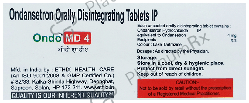 Ondo 4mg Tablet MD