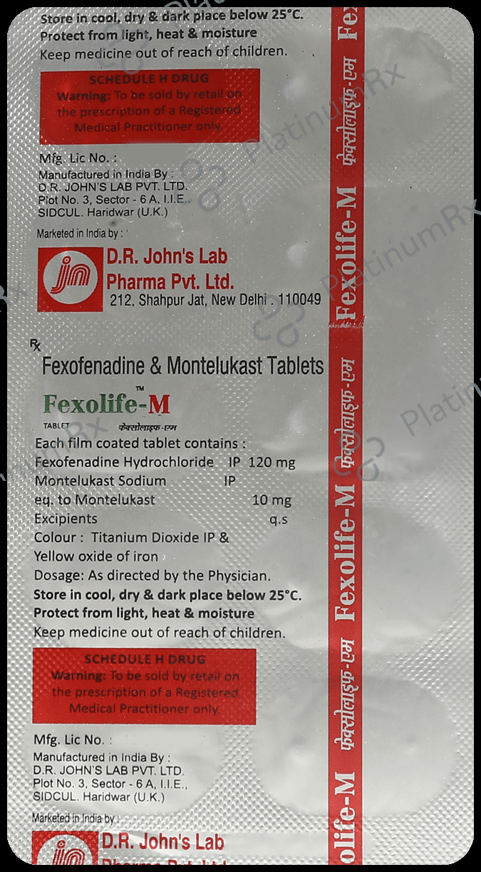 Fexolife M 10 mg/120 mg Tablet