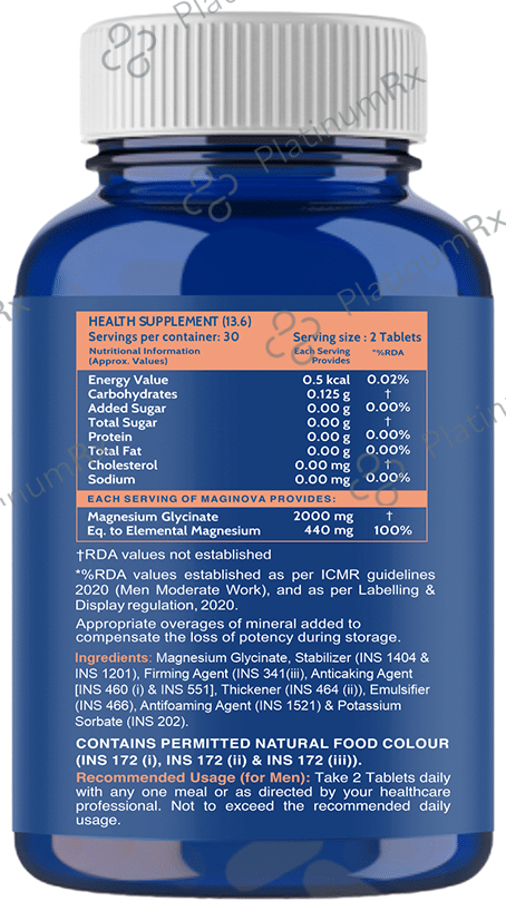 Carbamide Forte Chelated Magnesium Glycinate 2000mg for Muscle Recovery & Sleep Support - Tablet 60 tablets