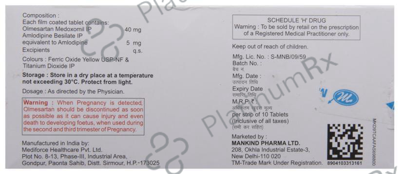 Olmetime AM 40 5/40mg Tablet 10s