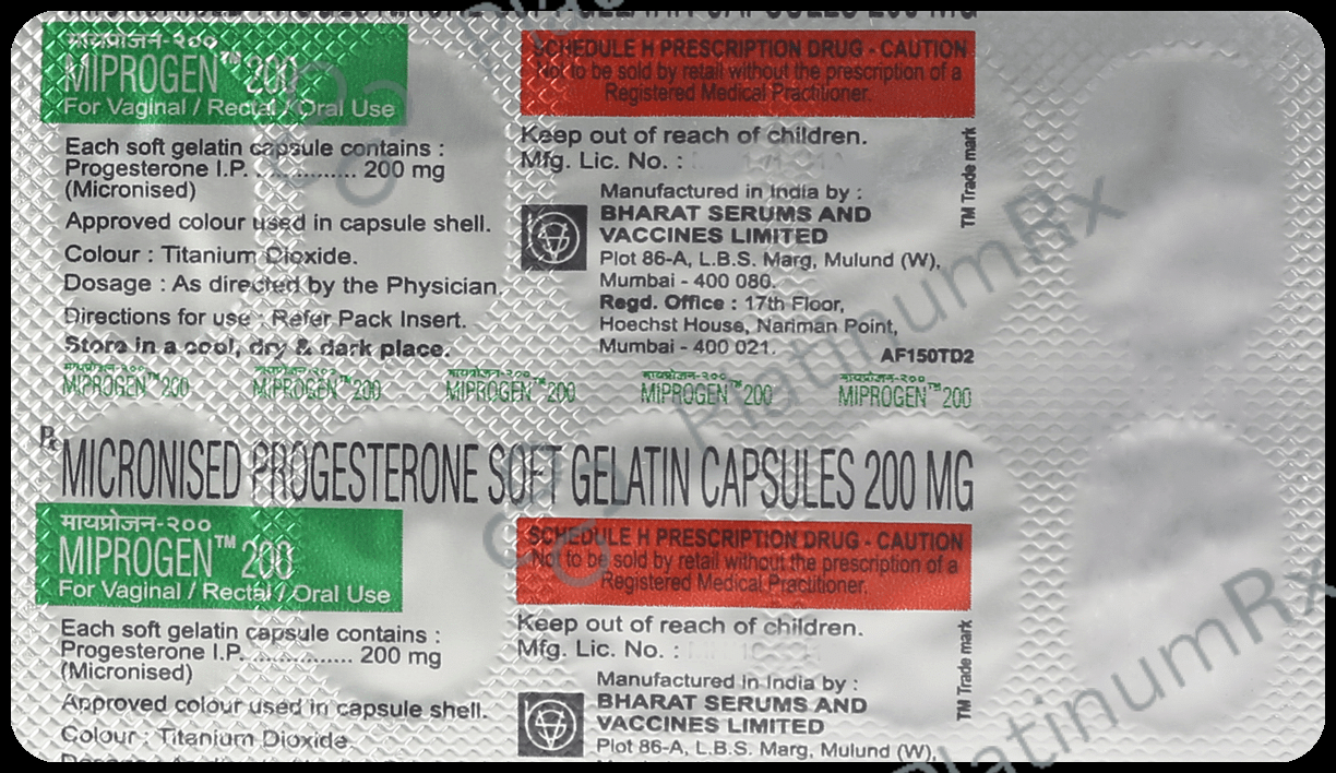 Miprogen 200mg Soft Gelatin Capsule 10s