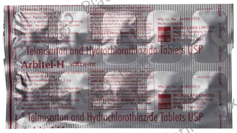 Arbitel H 12.5/40mg Tablet 10s