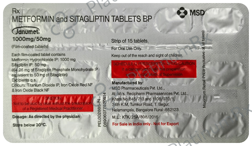 Janumet 50/1000mg Tablet 15s