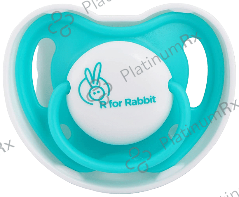 R for Rabbit Apple Pacifier Ultra Light Soft Silicone Nipple BPA-Free for Kids of 3 Months Blue