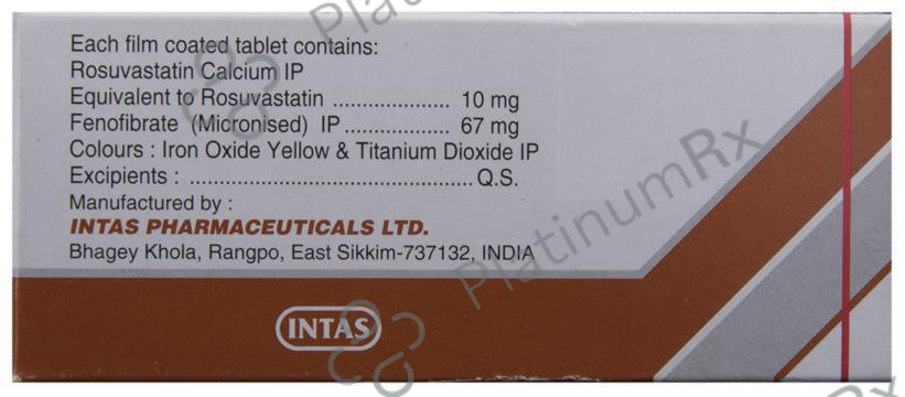 Arvast F 10/67mg Tablet 10s