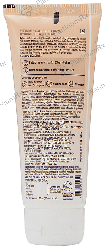 Fabessentials Vitamin E & Calendula Skin Hydrating Face Cream
