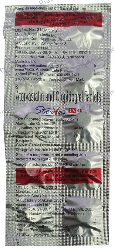 Storvas CV 40/75mg Tablet 10s