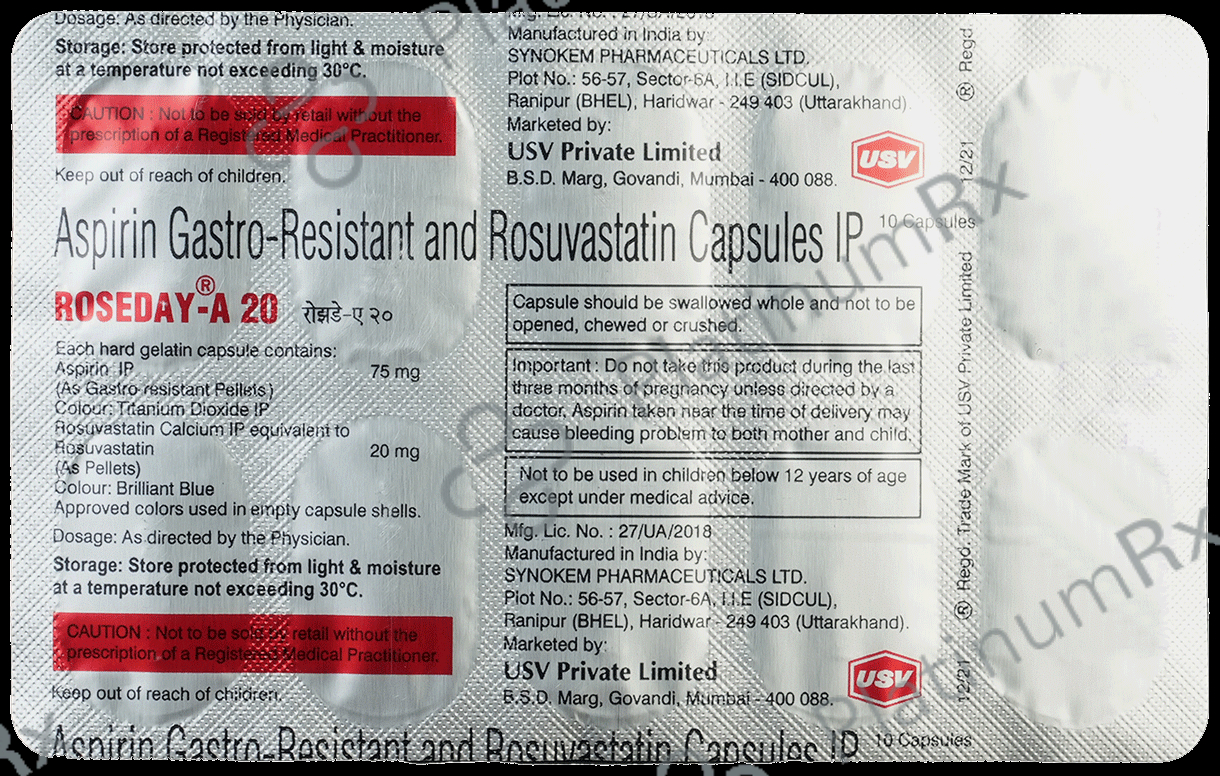 Roseday A 20/75mg Capsule 10s